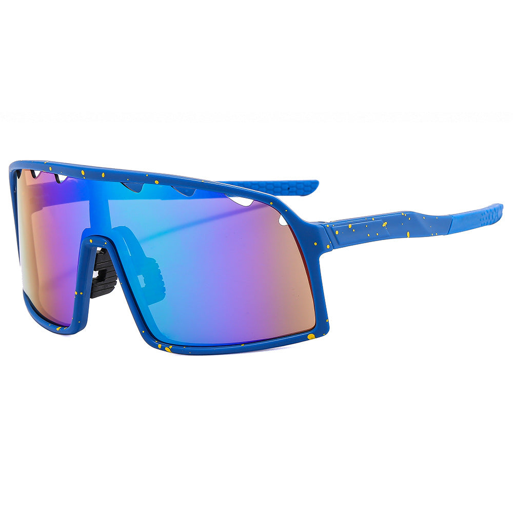 Wholesale Cycling Colorful Large Frame Conjoined PC Sunglasses